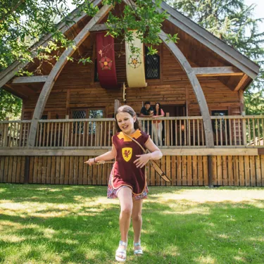 Knight's Village - child playing in lodge
