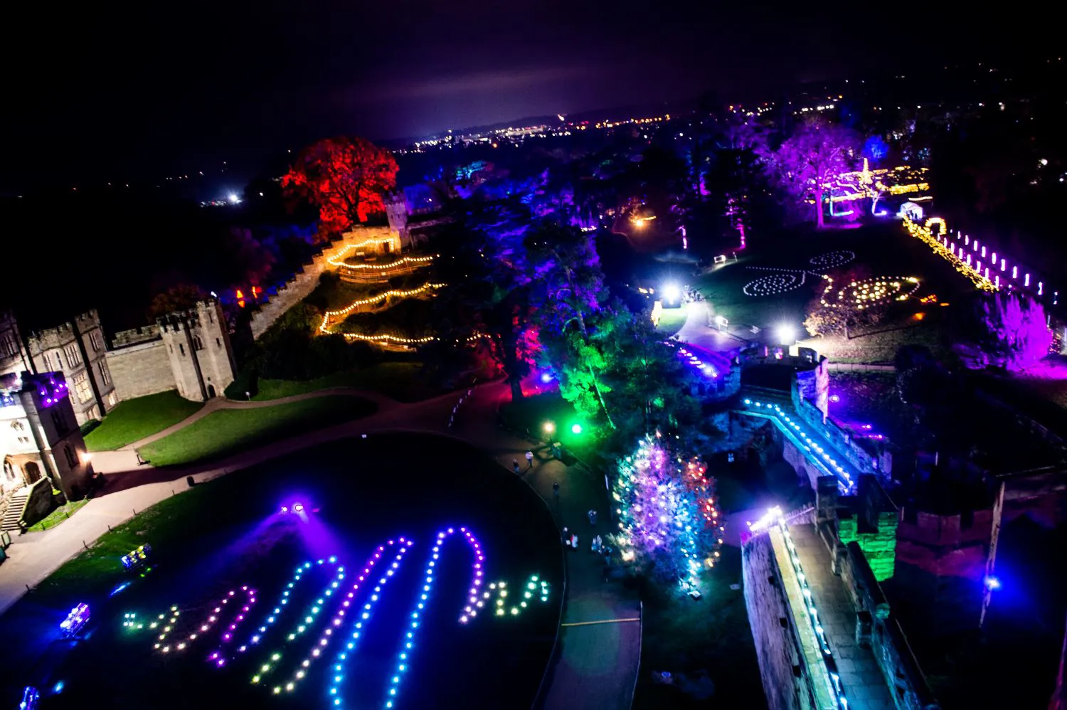 Birds Eye view of the Christmas Light Trail